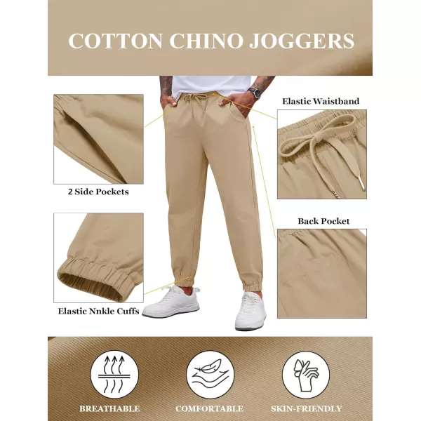 COOFANDY Men's Casual Jogger Pants Cotton Lightweight Elastic Waist Drawstring Chinos Hiking Travel Pants