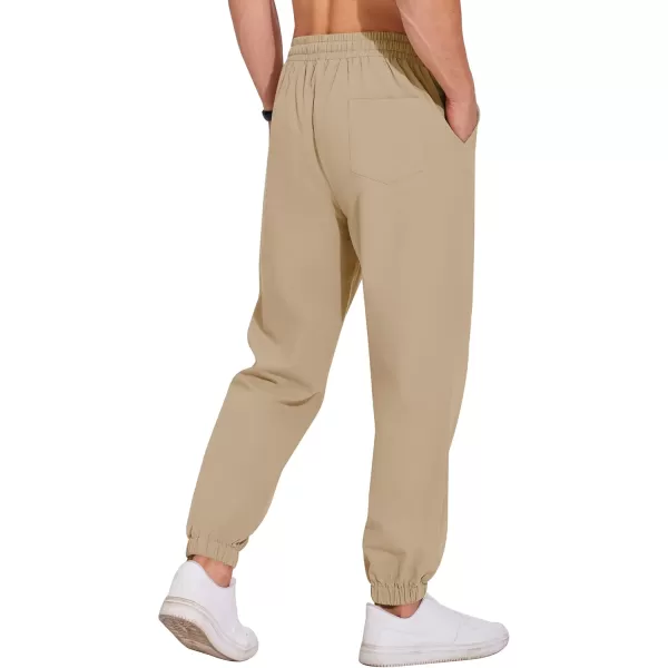 COOFANDY Men's Casual Jogger Pants Cotton Lightweight Elastic Waist Drawstring Chinos Hiking Travel Pants