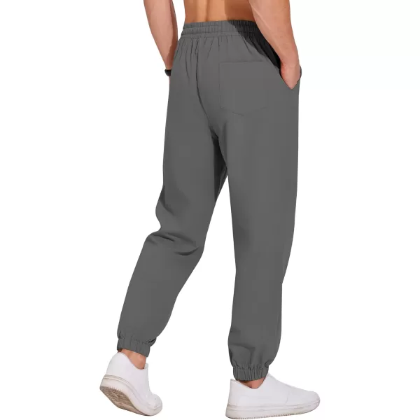 COOFANDY Men's Casual Jogger Pants Cotton Lightweight Elastic Waist Drawstring Chinos Hiking Travel Pants