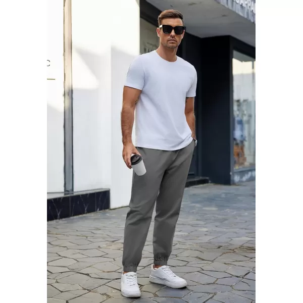 COOFANDY Men's Casual Jogger Pants Cotton Lightweight Elastic Waist Drawstring Chinos Hiking Travel Pants