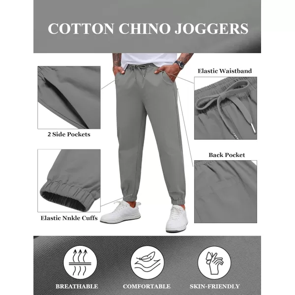 COOFANDY Men's Casual Jogger Pants Cotton Lightweight Elastic Waist Drawstring Chinos Hiking Travel Pants