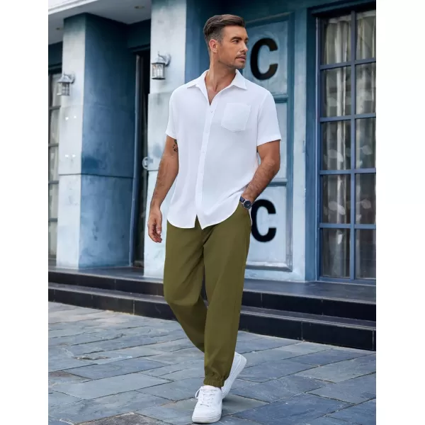 COOFANDY Men's Casual Jogger Pants Cotton Lightweight Elastic Waist Drawstring Chinos Hiking Travel Pants