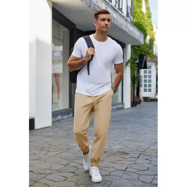 COOFANDY Men's Casual Jogger Pants Cotton Lightweight Elastic Waist Drawstring Chinos Hiking Travel Pants