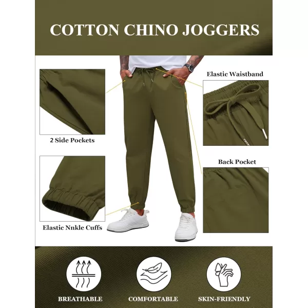 COOFANDY Men's Casual Jogger Pants Cotton Lightweight Elastic Waist Drawstring Chinos Hiking Travel Pants