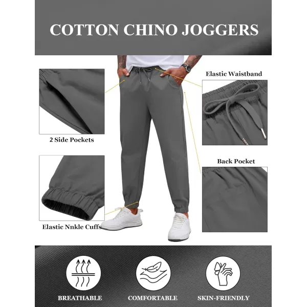 COOFANDY Men's Casual Jogger Pants Cotton Lightweight Elastic Waist Drawstring Chinos Hiking Travel Pants