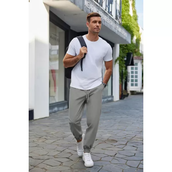 COOFANDY Men's Casual Jogger Pants Cotton Lightweight Elastic Waist Drawstring Chinos Hiking Travel Pants