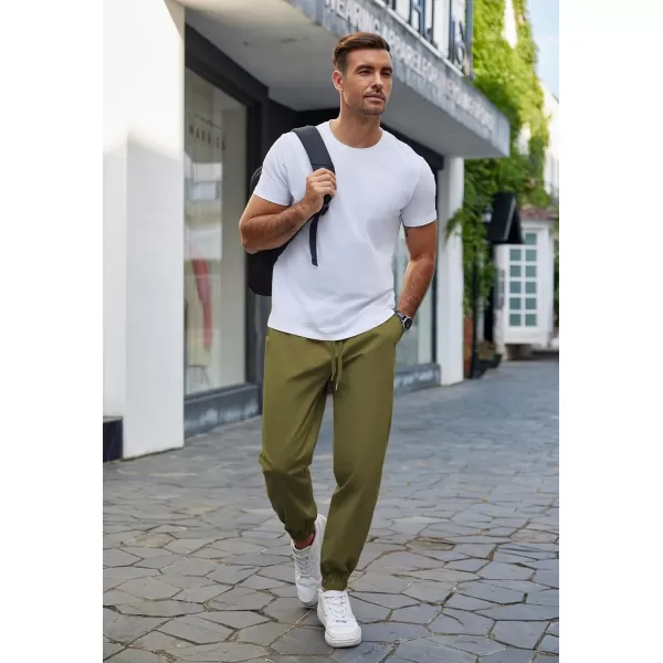 COOFANDY Men's Casual Jogger Pants Cotton Lightweight Elastic Waist Drawstring Chinos Hiking Travel Pants