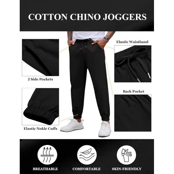 COOFANDY Men's Casual Jogger Pants Cotton Lightweight Elastic Waist Drawstring Chinos Hiking Travel Pants