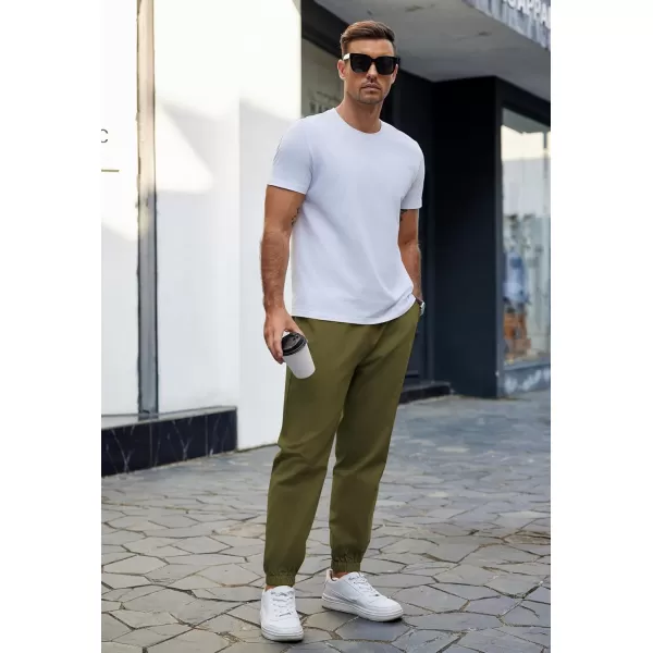 COOFANDY Men's Casual Jogger Pants Cotton Lightweight Elastic Waist Drawstring Chinos Hiking Travel Pants