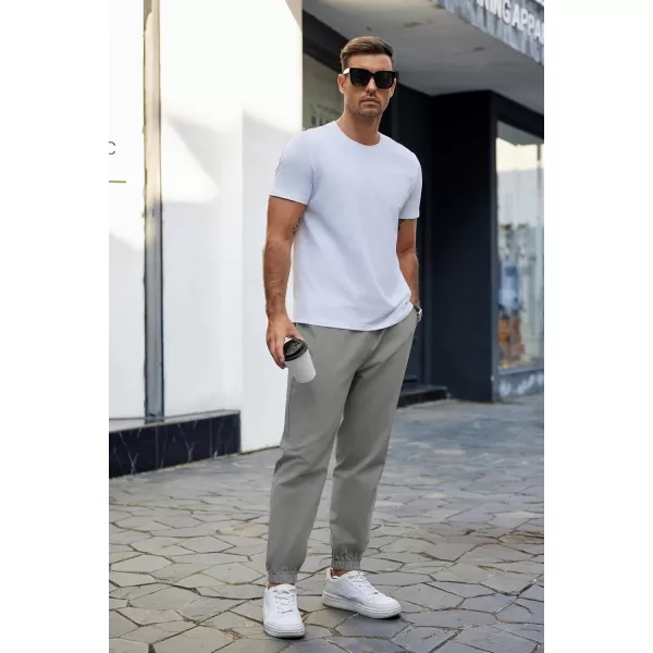 COOFANDY Men's Casual Jogger Pants Cotton Lightweight Elastic Waist Drawstring Chinos Hiking Travel Pants