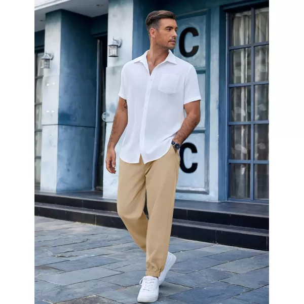 COOFANDY Men's Casual Jogger Pants Cotton Lightweight Elastic Waist Drawstring Chinos Hiking Travel Pants