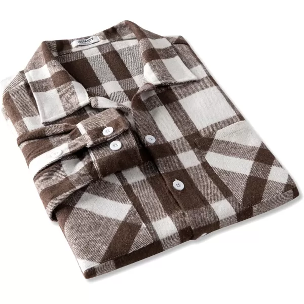 COOFANDY Men's Flannel Shirts Casual Button Down Plaid Shirt Jacket Long Sleeve Fleece Shacket with Pockets