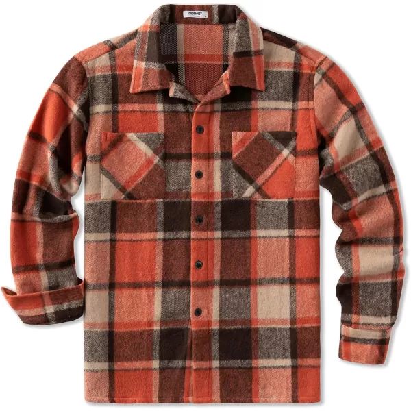 COOFANDY Men's Flannel Shirts Casual Button Down Plaid Shirt Jacket Long Sleeve Fleece Shacket with Pockets
