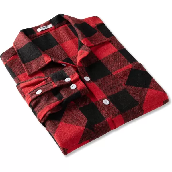 COOFANDY Men's Flannel Shirts Casual Button Down Plaid Shirt Jacket Long Sleeve Fleece Shacket with Pockets