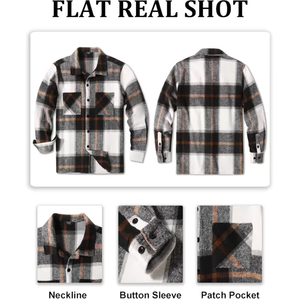 COOFANDY Men's Flannel Shirts Casual Button Down Plaid Shirt Jacket Long Sleeve Fleece Shacket with Pockets