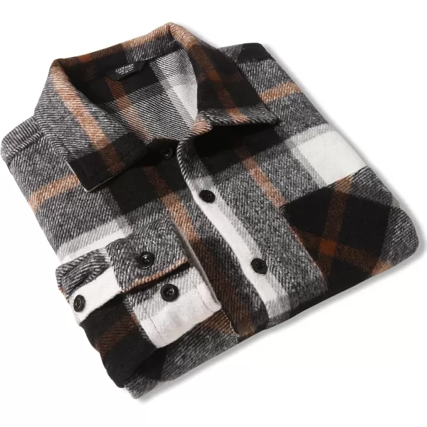 COOFANDY Men's Flannel Shirts Casual Button Down Plaid Shirt Jacket Long Sleeve Fleece Shacket with Pockets