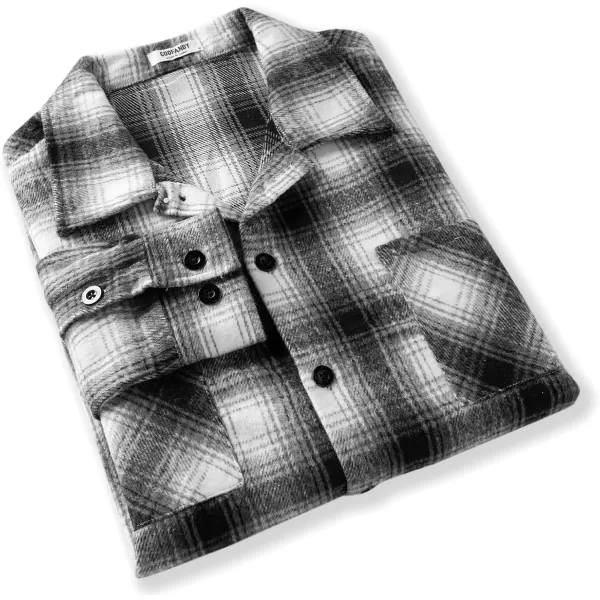 COOFANDY Men's Flannel Shirts Casual Button Down Plaid Shirt Jacket Long Sleeve Fleece Shacket with Pockets