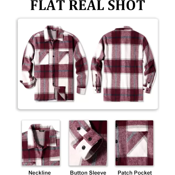 COOFANDY Men's Flannel Shirts Casual Button Down Plaid Shirt Jacket Long Sleeve Fleece Shacket with Pockets