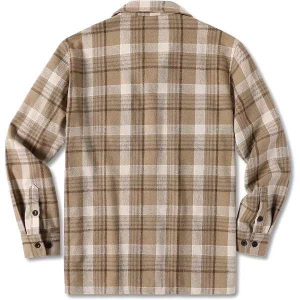 COOFANDY Men's Flannel Shirts Casual Button Down Plaid Shirt Jacket Long Sleeve Fleece Shacket with Pockets
