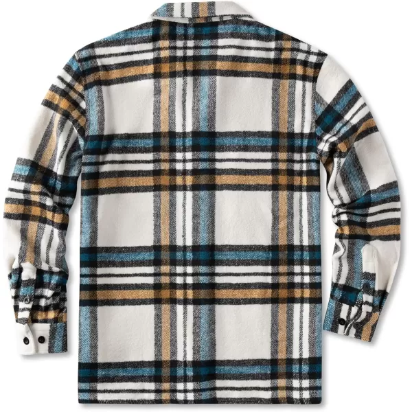 COOFANDY Men's Flannel Shirts Casual Button Down Plaid Shirt Jacket Long Sleeve Fleece Shacket with Pockets