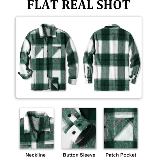 COOFANDY Men's Flannel Shirts Casual Button Down Plaid Shirt Jacket Long Sleeve Fleece Shacket with Pockets