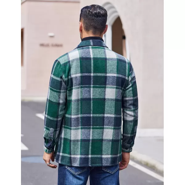 COOFANDY Men's Flannel Shirts Casual Button Down Plaid Shirt Jacket Long Sleeve Fleece Shacket with Pockets