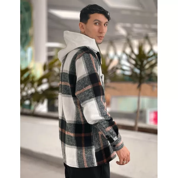 COOFANDY Men's Flannel Shirts Casual Button Down Plaid Shirt Jacket Long Sleeve Fleece Shacket with Pockets