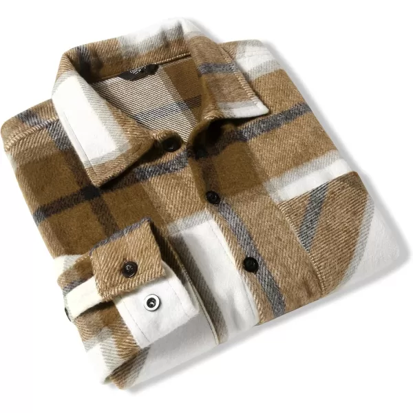 COOFANDY Men's Flannel Shirts Casual Button Down Plaid Shirt Jacket Long Sleeve Fleece Shacket with Pockets
