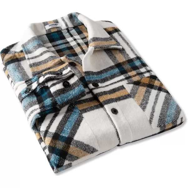 COOFANDY Men's Flannel Shirts Casual Button Down Plaid Shirt Jacket Long Sleeve Fleece Shacket with Pockets