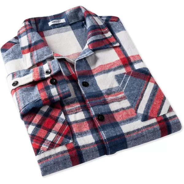 COOFANDY Men's Flannel Shirts Casual Button Down Plaid Shirt Jacket Long Sleeve Fleece Shacket with Pockets