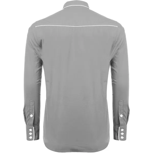 COOFANDY Men's Western Cowboy Shirts Long Sleeve Embroidered Shirt Slim Fit Casual Button Down Shirts