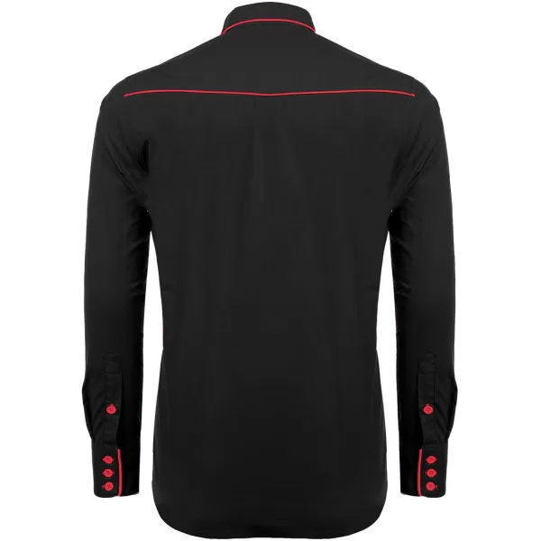 COOFANDY Men's Western Cowboy Shirts Long Sleeve Embroidered Shirt Slim Fit Casual Button Down Shirts