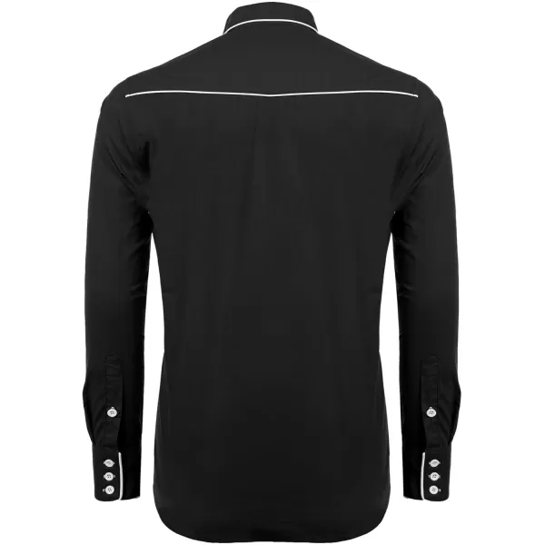 COOFANDY Men's Western Cowboy Shirts Long Sleeve Embroidered Shirt Slim Fit Casual Button Down Shirts