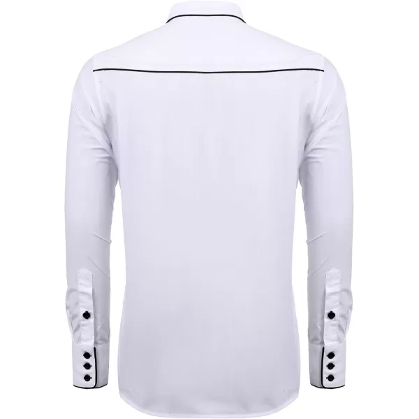 COOFANDY Men's Western Cowboy Shirts Long Sleeve Embroidered Shirt Slim Fit Casual Button Down Shirts