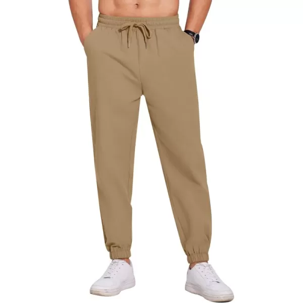 COOFANDY Men's Casual Jogger Pants Cotton Lightweight Elastic Waist Drawstring Chinos Hiking Travel Pants