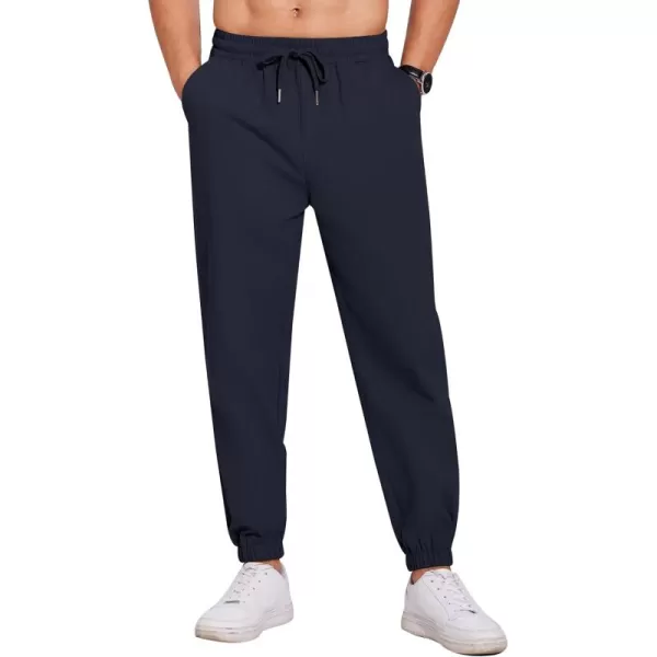 COOFANDY Men's Casual Jogger Pants Cotton Lightweight Elastic Waist Drawstring Chinos Hiking Travel Pants
