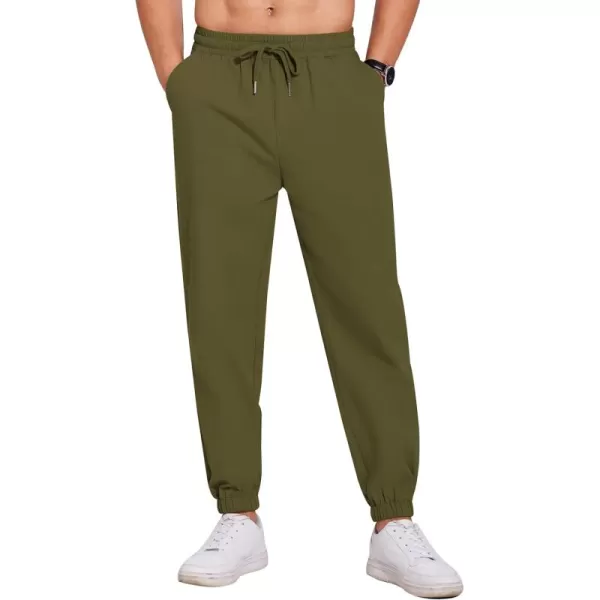 COOFANDY Men's Casual Jogger Pants Cotton Lightweight Elastic Waist Drawstring Chinos Hiking Travel Pants