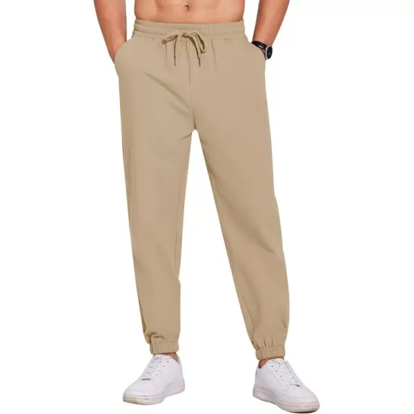 COOFANDY Men's Casual Jogger Pants Cotton Lightweight Elastic Waist Drawstring Chinos Hiking Travel Pants