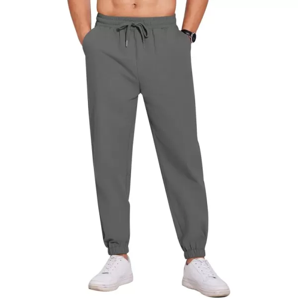 COOFANDY Men's Casual Jogger Pants Cotton Lightweight Elastic Waist Drawstring Chinos Hiking Travel Pants