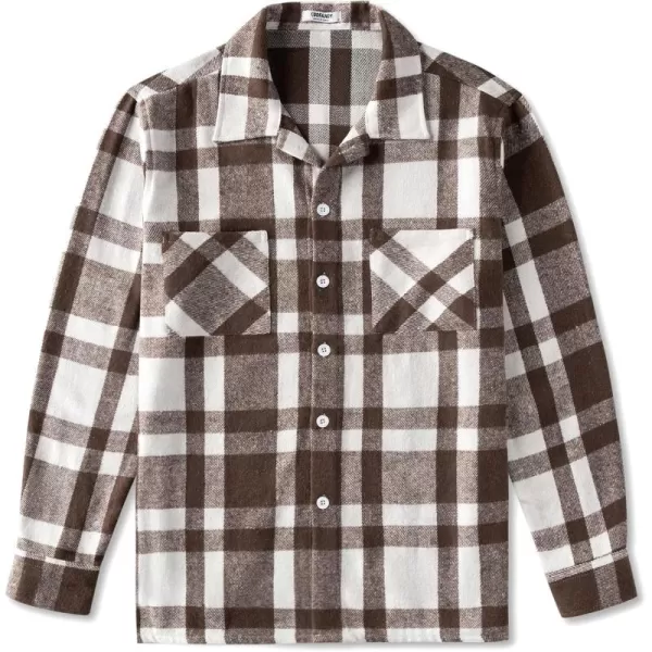 COOFANDY Men's Flannel Shirts Casual Button Down Plaid Shirt Jacket Long Sleeve Fleece Shacket with Pockets