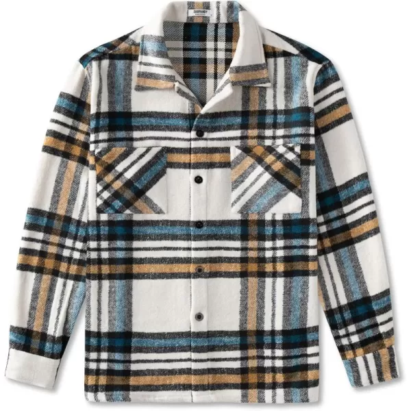 COOFANDY Men's Flannel Shirts Casual Button Down Plaid Shirt Jacket Long Sleeve Fleece Shacket with Pockets