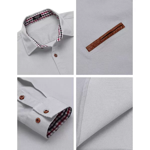COOFANDY Men's Casual Dress Shirt Button Down Shirts Long-Sleeve Plaid Collar Denim Work Shirt