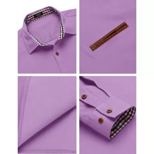 COOFANDY Men's Casual Dress Shirt Button Down Shirts Long-Sleeve Plaid Collar Denim Work Shirt