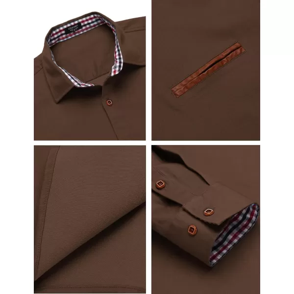 COOFANDY Men's Casual Dress Shirt Button Down Shirts Long-Sleeve Plaid Collar Denim Work Shirt