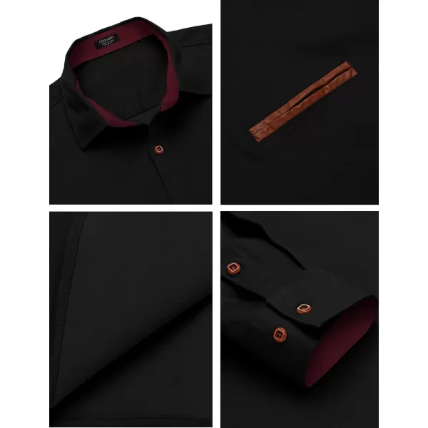 COOFANDY Men's Casual Dress Shirt Button Down Shirts Long-Sleeve Plaid Collar Denim Work Shirt