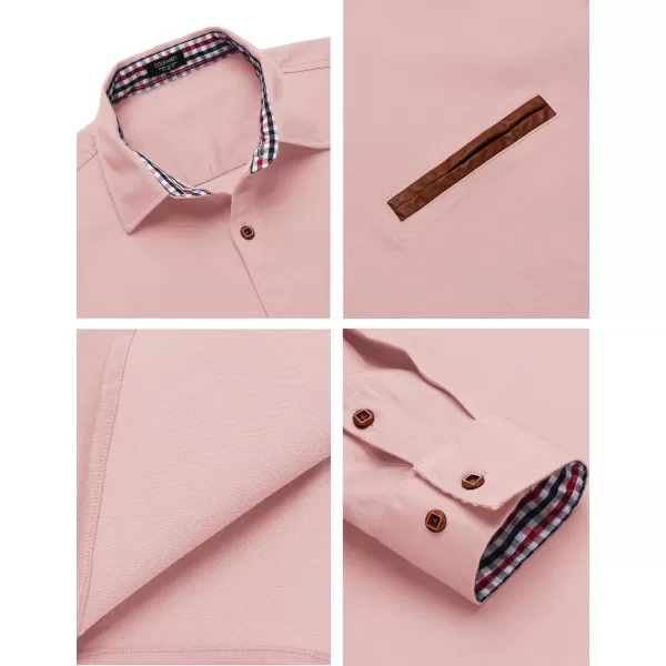 COOFANDY Men's Casual Dress Shirt Button Down Shirts Long-Sleeve Plaid Collar Denim Work Shirt