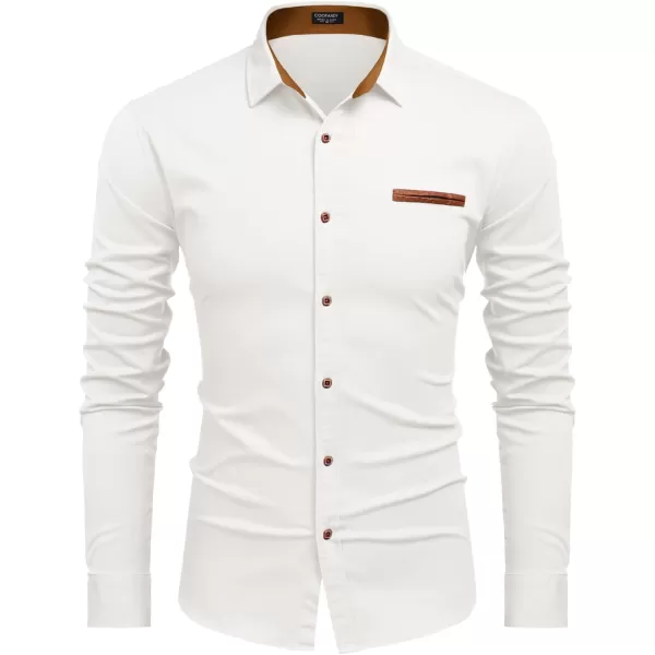 COOFANDY Men's Casual Dress Shirt Button Down Shirts Long-Sleeve Plaid Collar Denim Work Shirt