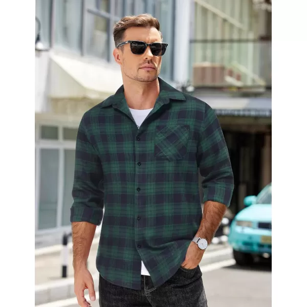 COOFANDY Men's Flannel Shirts Long Sleeve Button Down Plaid Shirt Lightweight Shirt Jacket