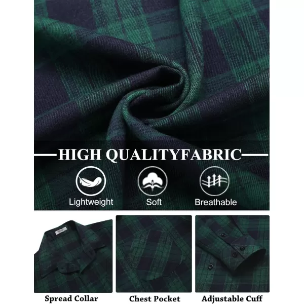 COOFANDY Men's Flannel Shirts Long Sleeve Button Down Plaid Shirt Lightweight Shirt Jacket