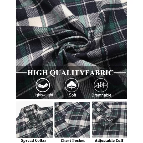 COOFANDY Men's Flannel Shirts Long Sleeve Button Down Plaid Shirt Lightweight Shirt Jacket